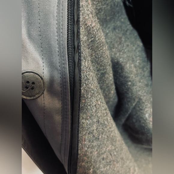 VINTAGE‎ 80's London Fog Classic Wool Lined Charcoal Grey Trench Coat Women's 12 - Picture 15 of 16